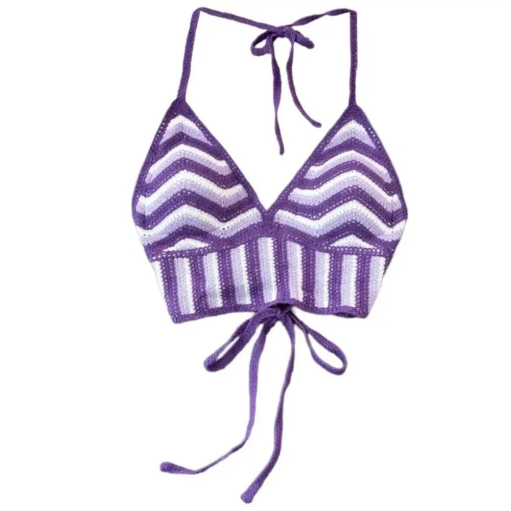 Bohemian Crochet Halter Top – Backless Summer Style