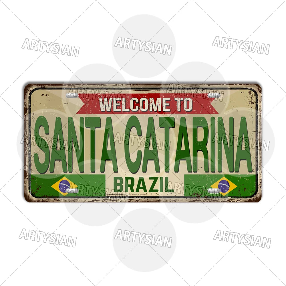 Brazil State Landmark Metal Sign – Decorative Plaque
