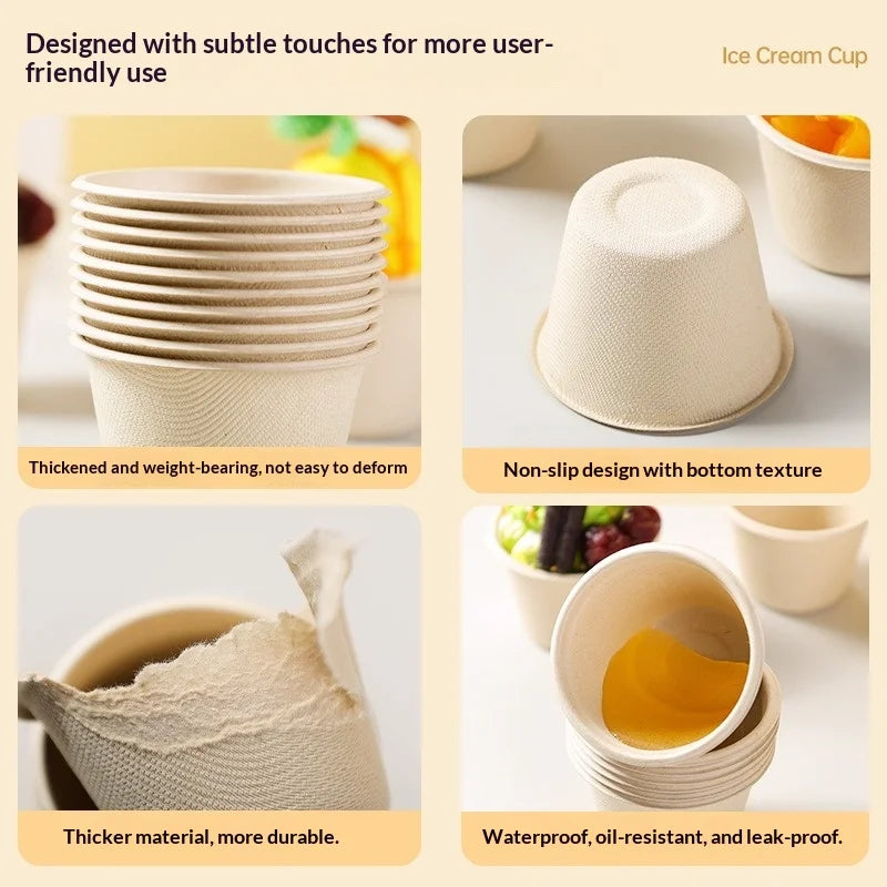 Eco-Friendly Paper Dessert Cups (50pcs)