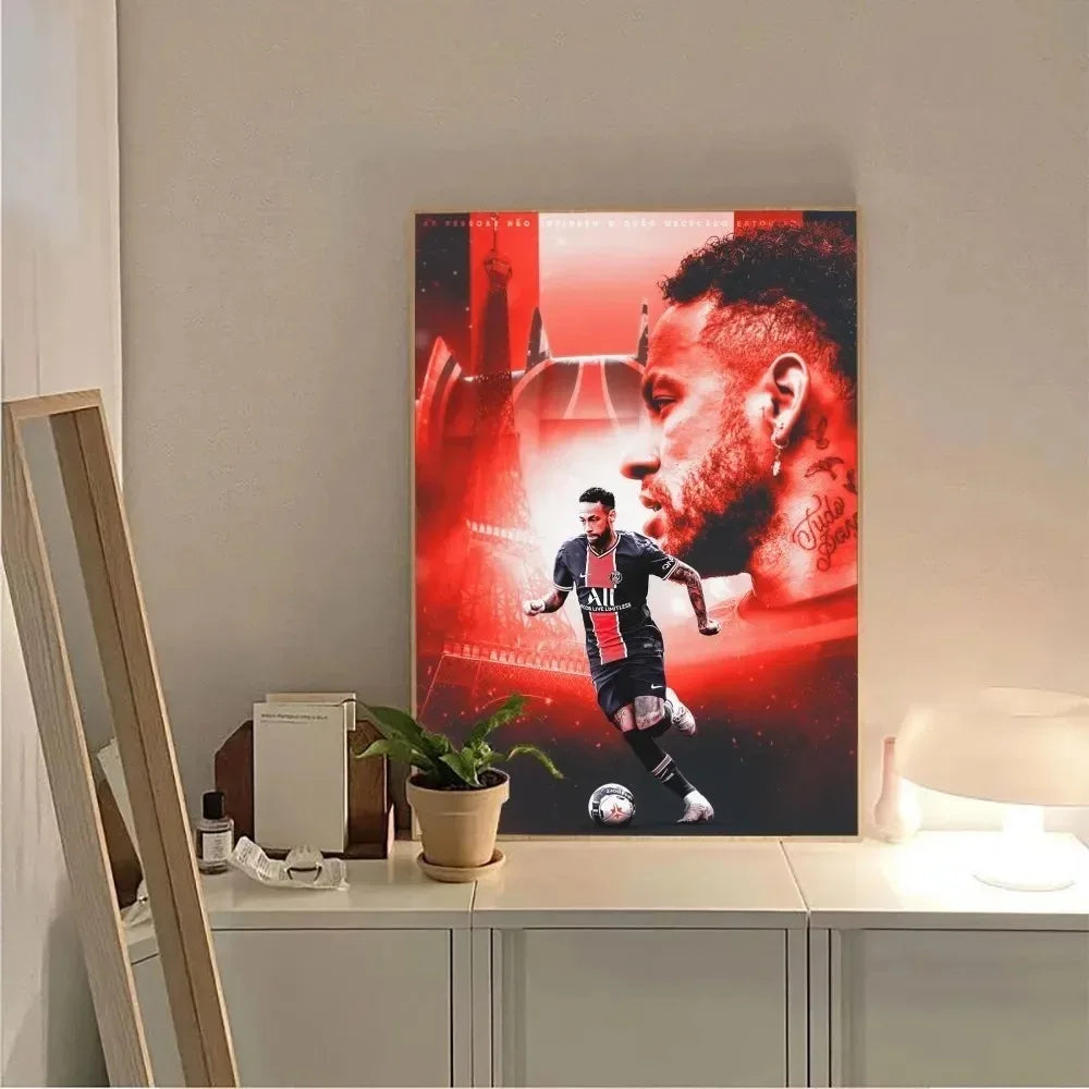 Neymar Football Canvas Poster – Vintage Wall Art
