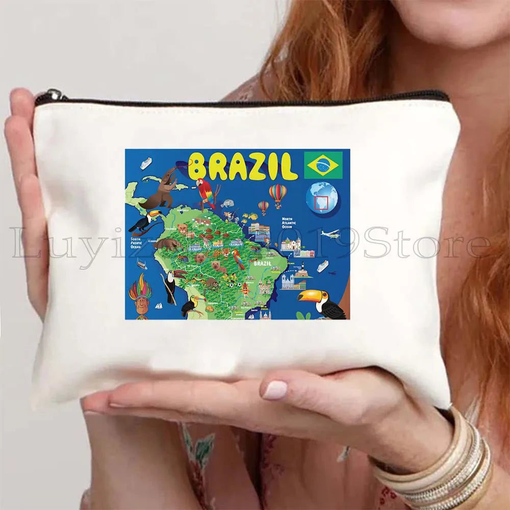 Brazil Canvas Zipper Pouch – Rio de Janeiro Design