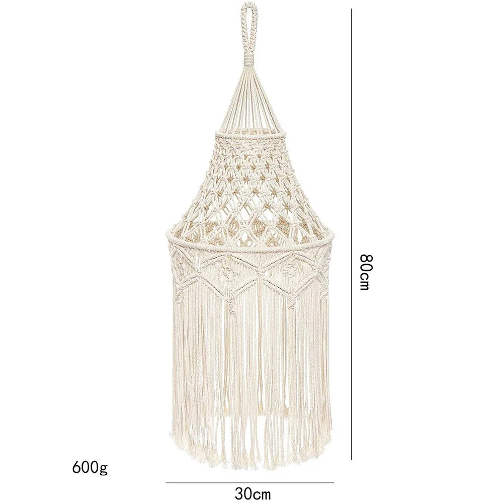 Macramé Hanging Lamp Shade – Nordic Boho Decor