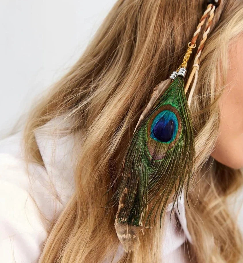 Boho Feather Headband – Hippie Gypsy Hair Accessory