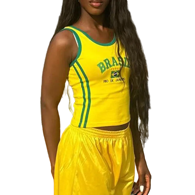 Brazil Y2K Knitted Crop Tank