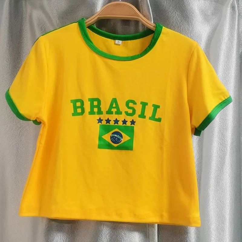 Brazil Y2K Baby Tee & Shorts Set