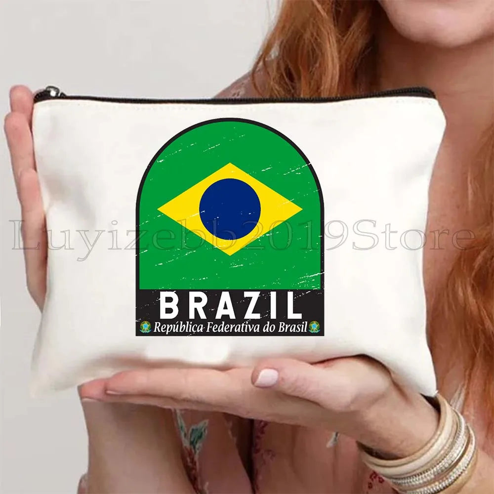 Brazil Canvas Zipper Pouch – Rio de Janeiro Design