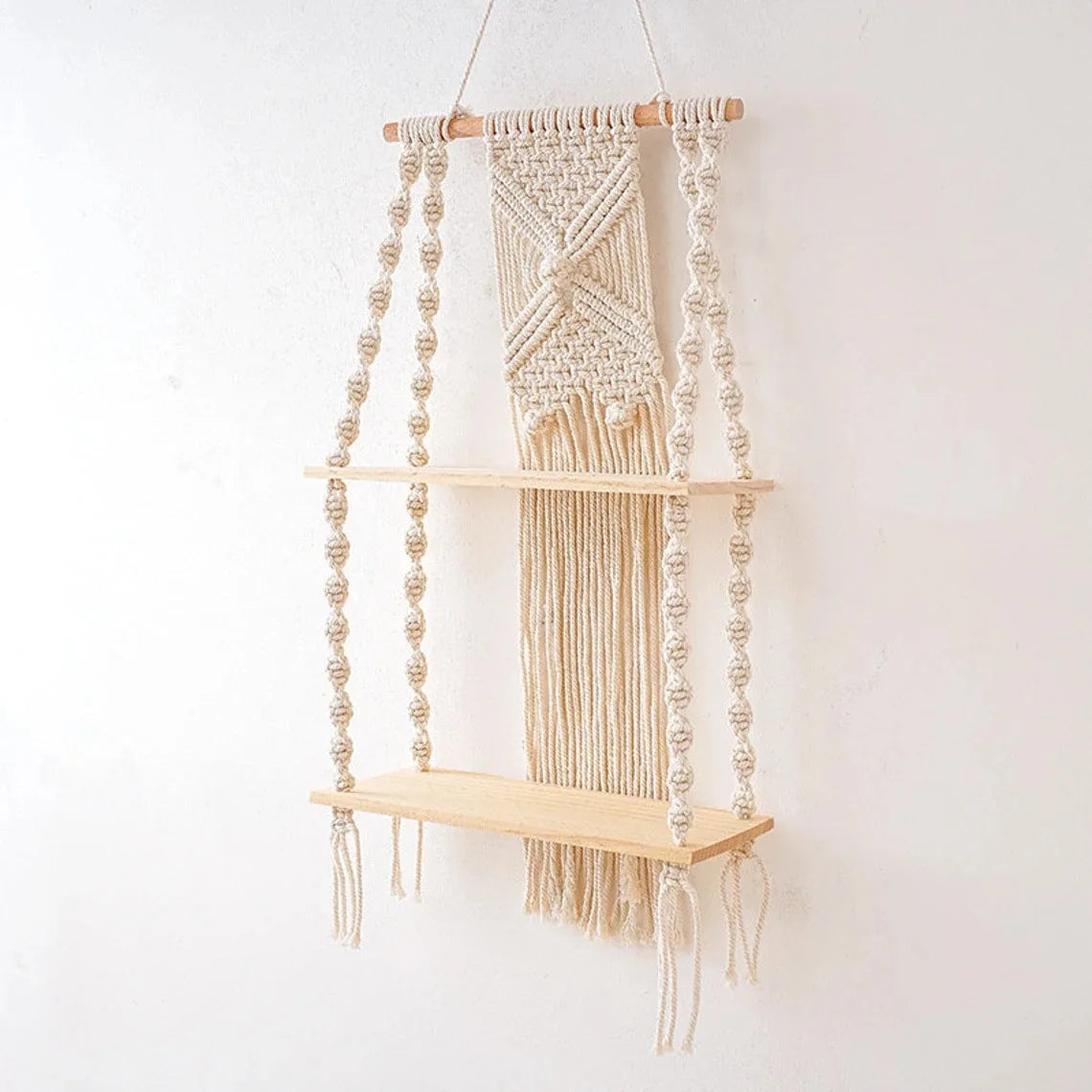 Macramé Wall Hanging Shelf – Boho Home Decor