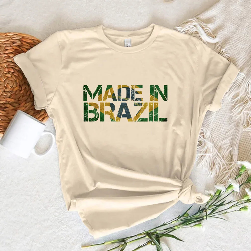 Women T-shirts   Brazil T-shirts Women Y2K Graphic Funny Tee Female Harajuku Clothes