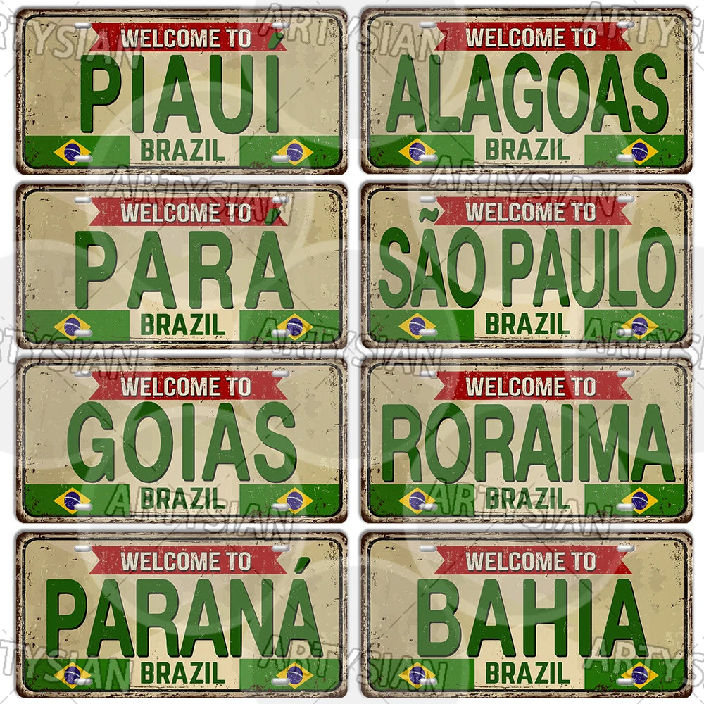Brazil State Landmark Metal Sign – Decorative Plaque
