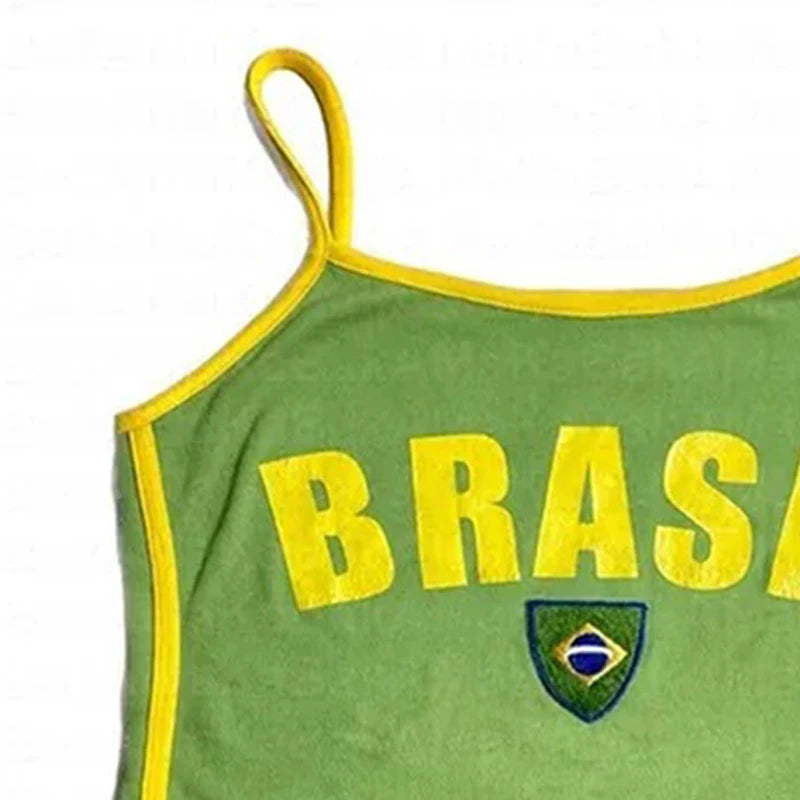 Brazil Y2K Crop T-Shirt