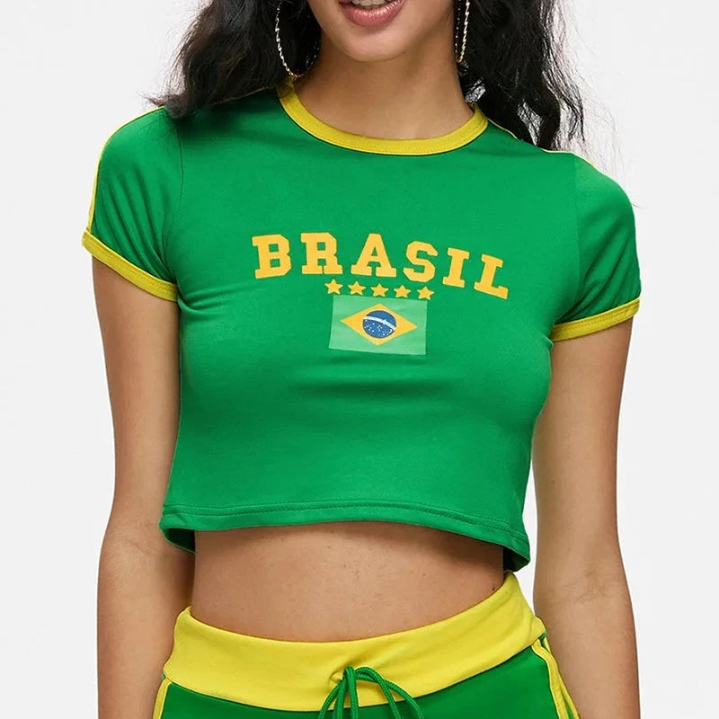 Brazil Five-Star Crop Top