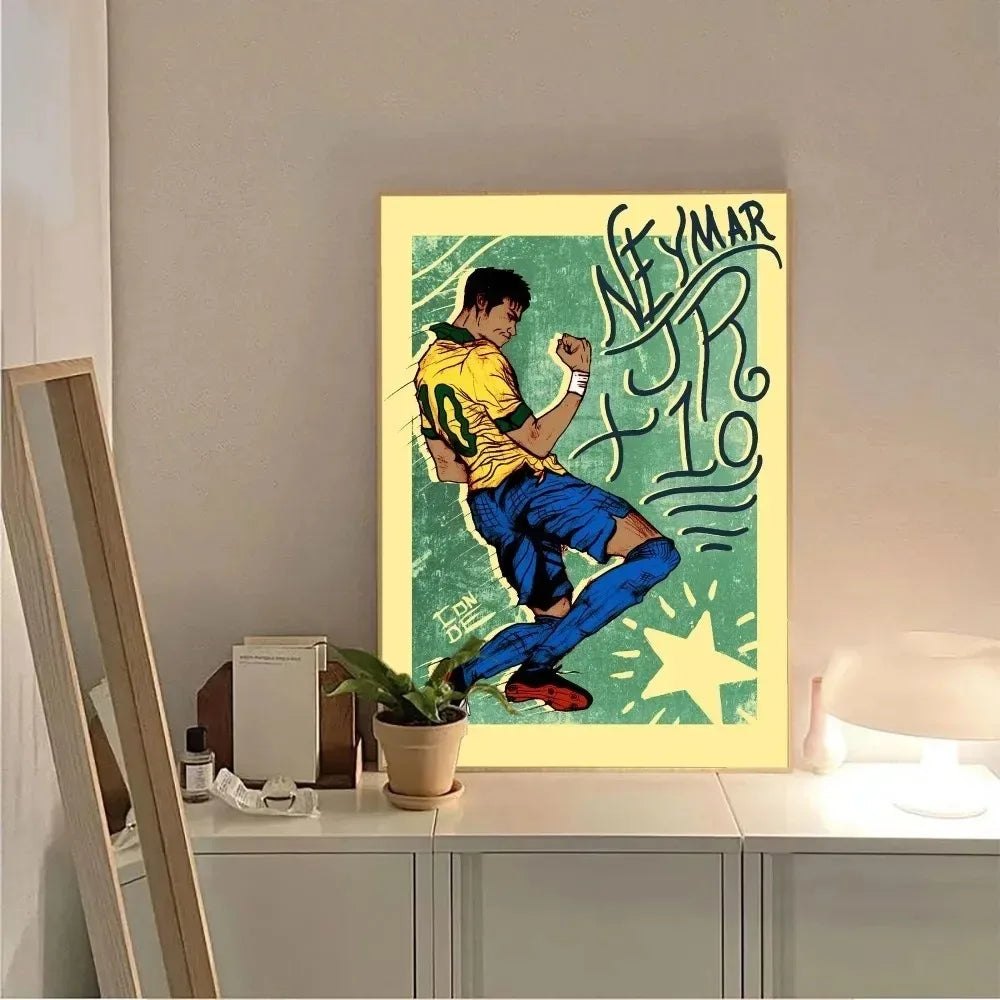 Neymar Football Canvas Poster – Vintage Wall Art