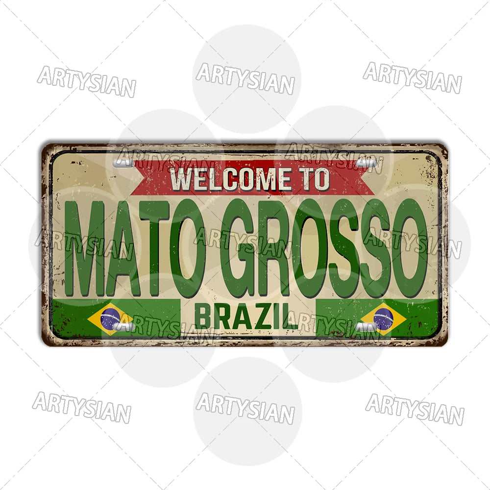 Brazil State Landmark Metal Sign – Decorative Plaque