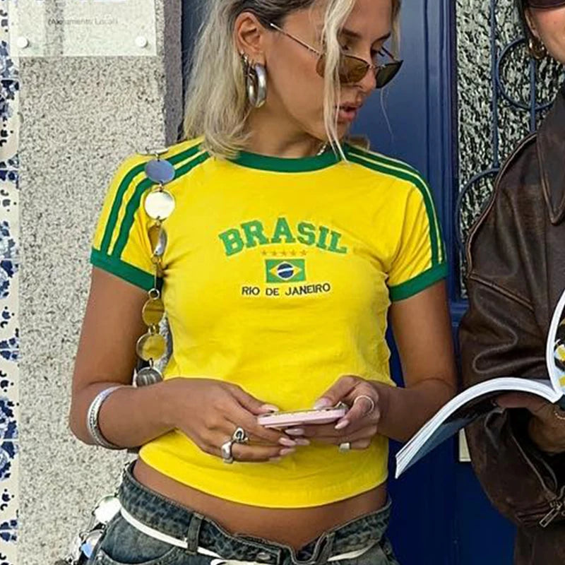 Brazil Five-Star Crop Top