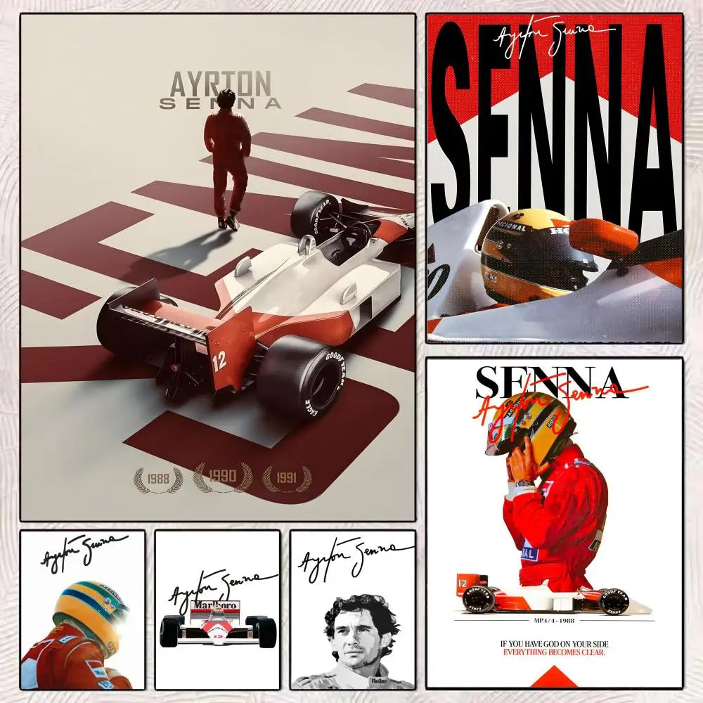 Ayrton Senna Racing Poster