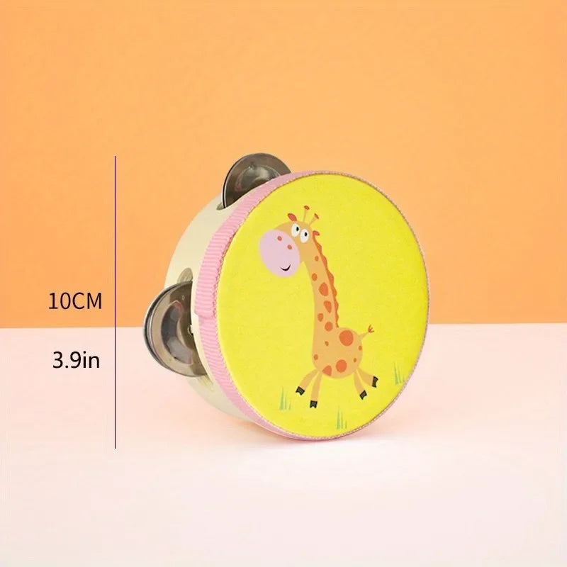 Brazilian Rhythm Wooden Tambourine – Cute Cartoon Percussion Instrument