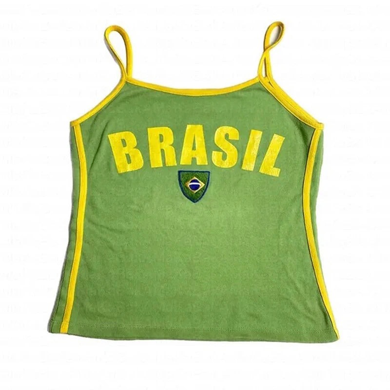 Brazil Y2K Crop T-Shirt