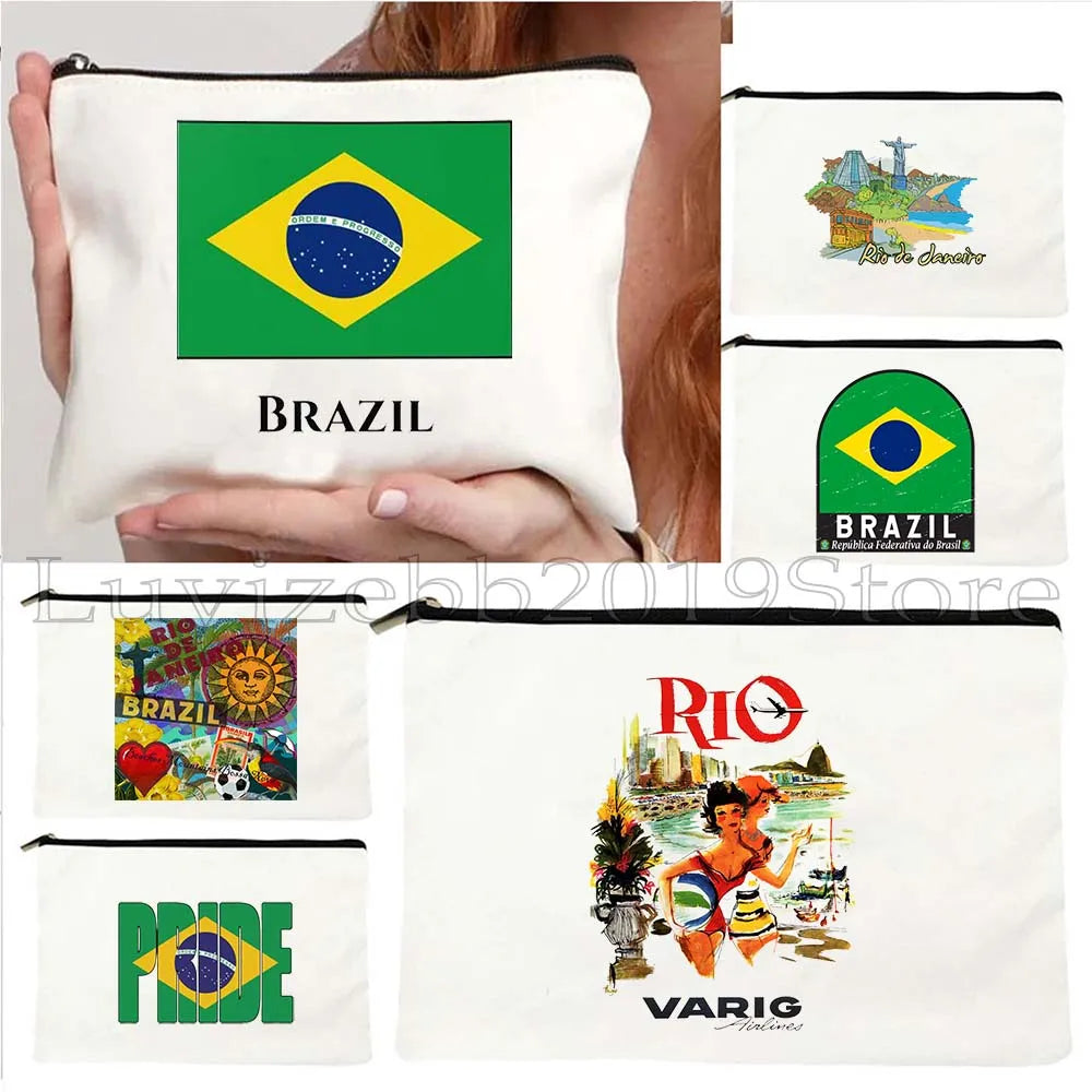 Brazil Canvas Zipper Pouch – Rio de Janeiro Design