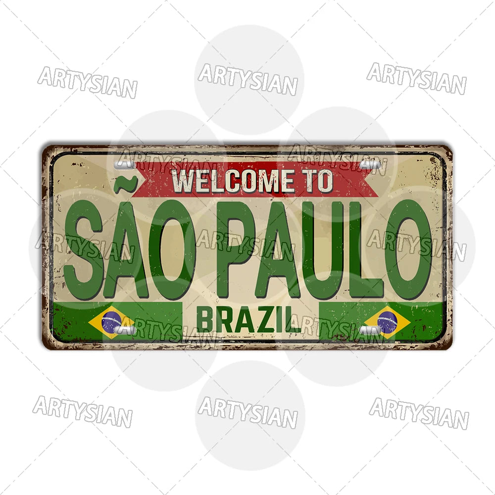 Brazil State Landmark Metal Sign – Decorative Plaque