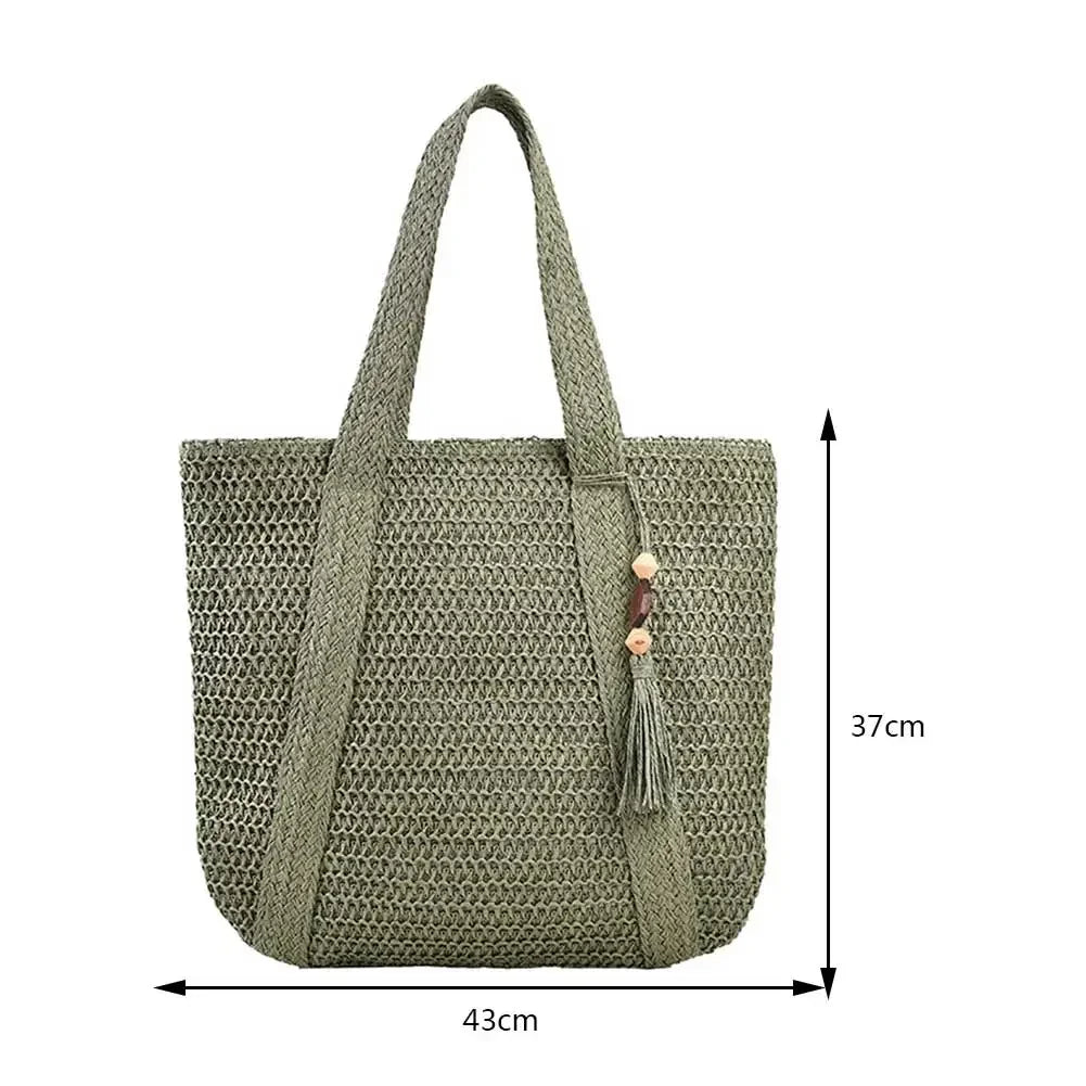 Handmade Straw Tote Bag – Large Capacity Summer Bag
