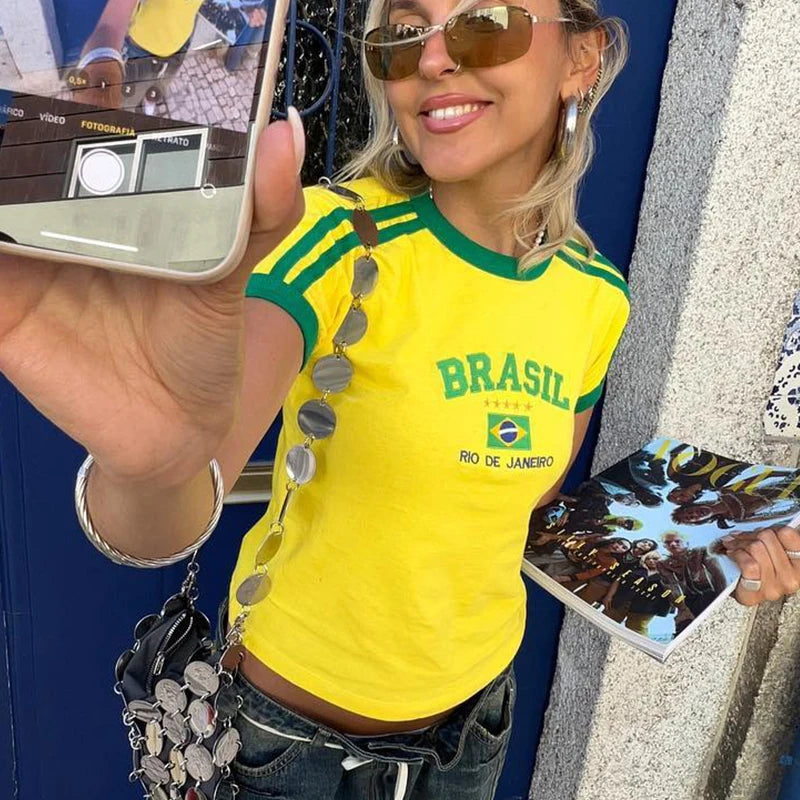 Brazil Five-Star Crop Top
