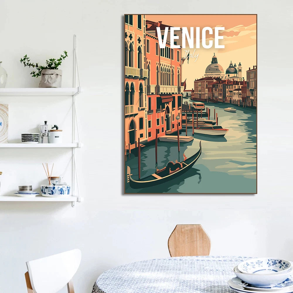 World Travel Art Canvas – Iconic Cities Collection