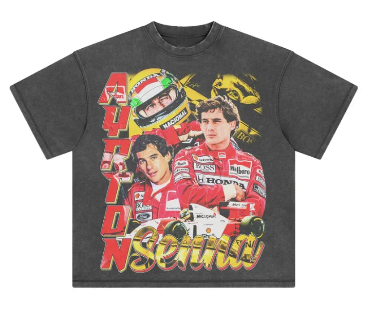 Ayrton Senna Y2K Printed T-Shirt 2026