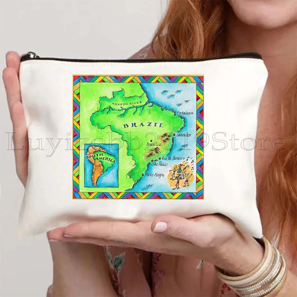 Brazil Canvas Zipper Pouch – Rio de Janeiro Design
