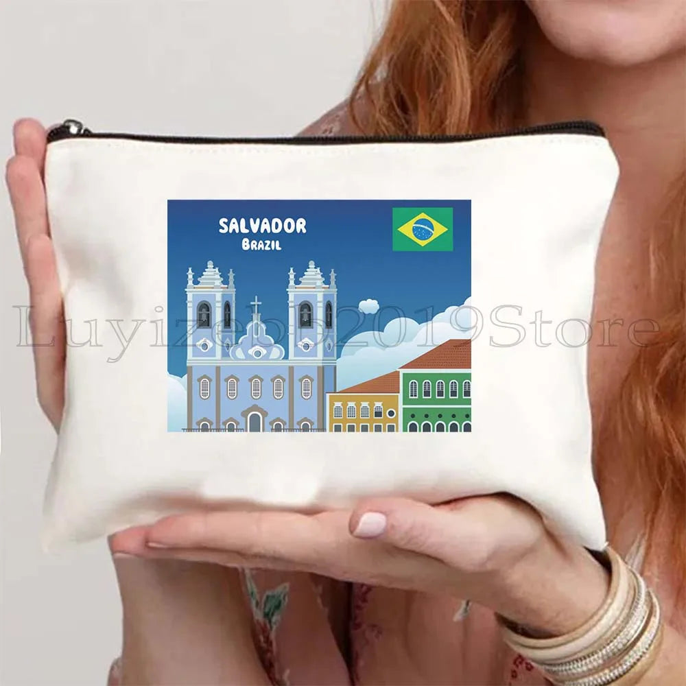 Brazil Canvas Zipper Pouch – Rio de Janeiro Design