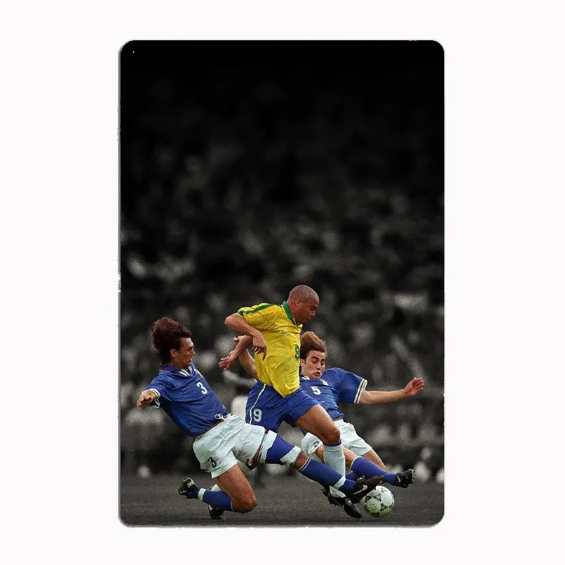 R9 Ronaldo Brazil Retro Metal Sign – Football Wall Art
