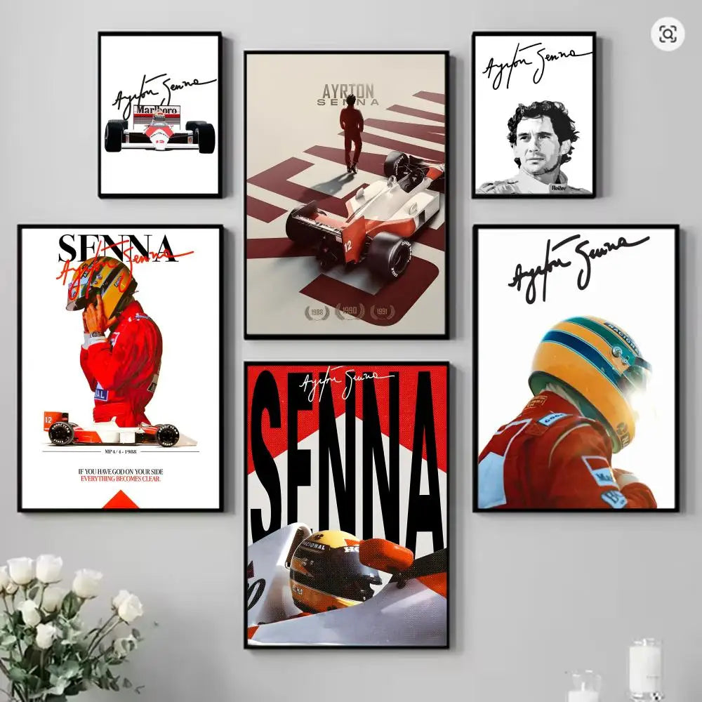 Ayrton Senna Racing Poster