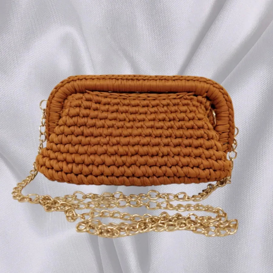 Woven Crochet Shoulder Bag – Handmade Boho Handbag