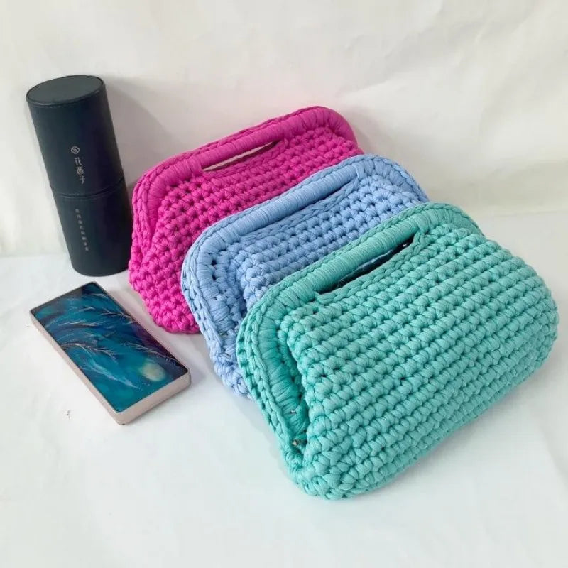 Woven Crochet Shoulder Bag – Handmade Boho Handbag