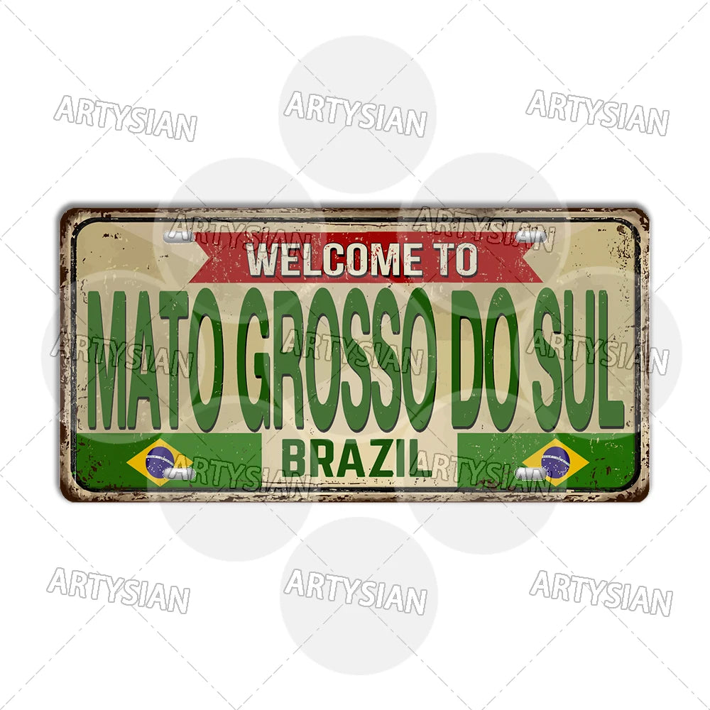 Brazil State Landmark Metal Sign – Decorative Plaque