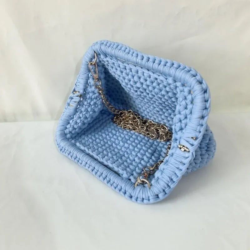 Woven Crochet Shoulder Bag – Handmade Boho Handbag