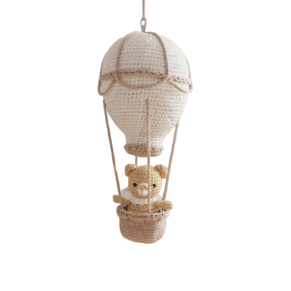 Crochet Hot Air Balloon Wall Hanging – Boho Nursery Decor