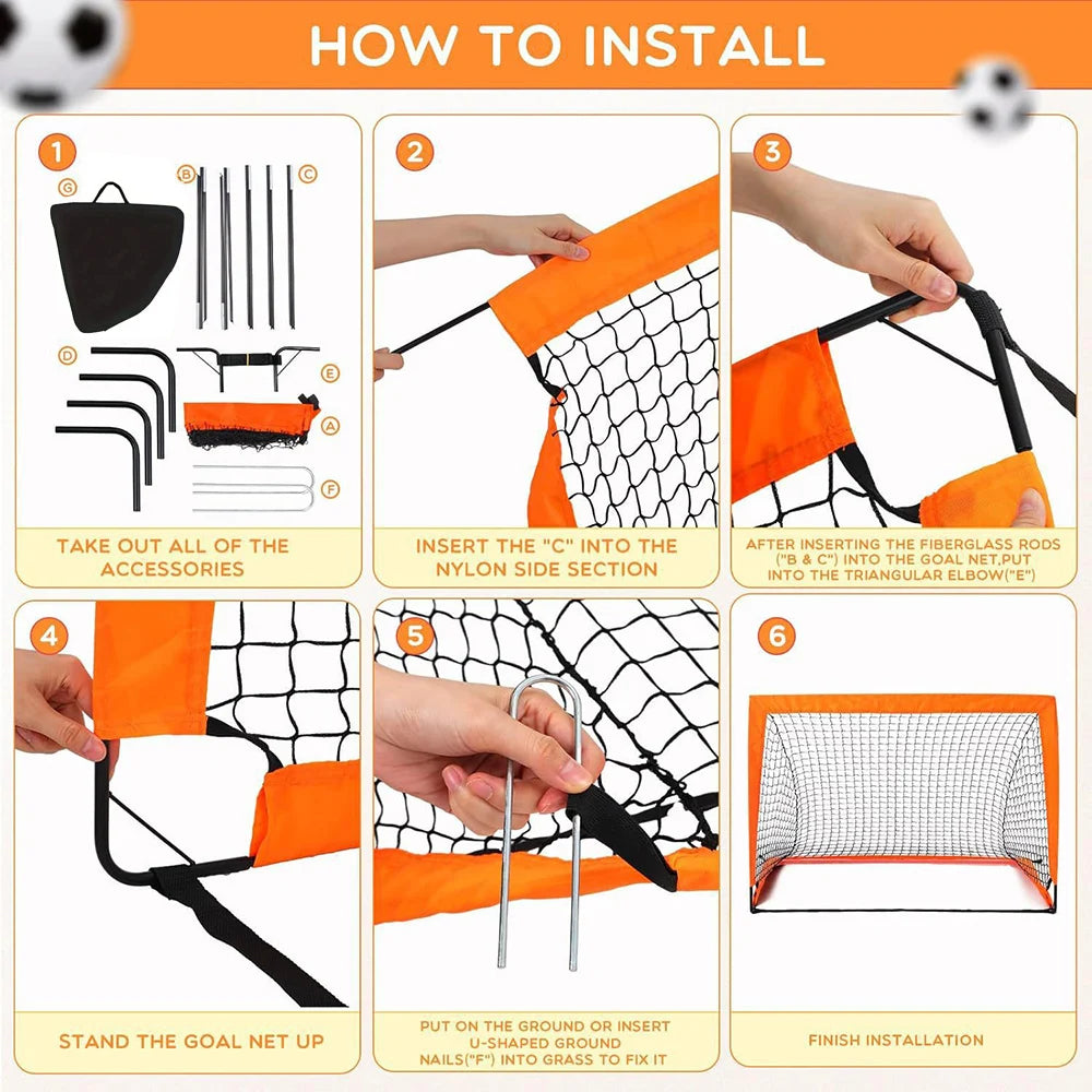 Portable Soccer Goal – Foldable Kids Football Net